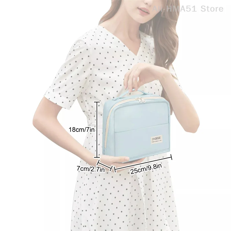 Solid Color Large Capacity Storage Bag Minimalist Multi-functional Multi-layer High Aesthetic Student Stationery Bag 1PC