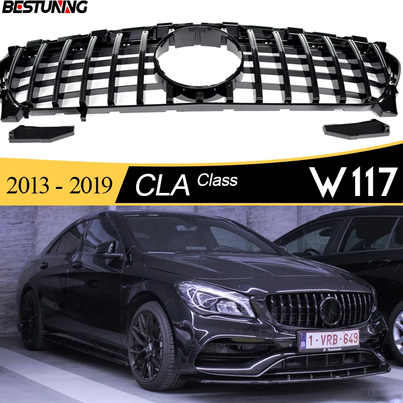 2020-CLA-45 GTR Style Front Grill for Mercedes CLA Class X117 Shooting Brake C117 Coupe 2013 - 2018 CLA250 CLA200 CLA180