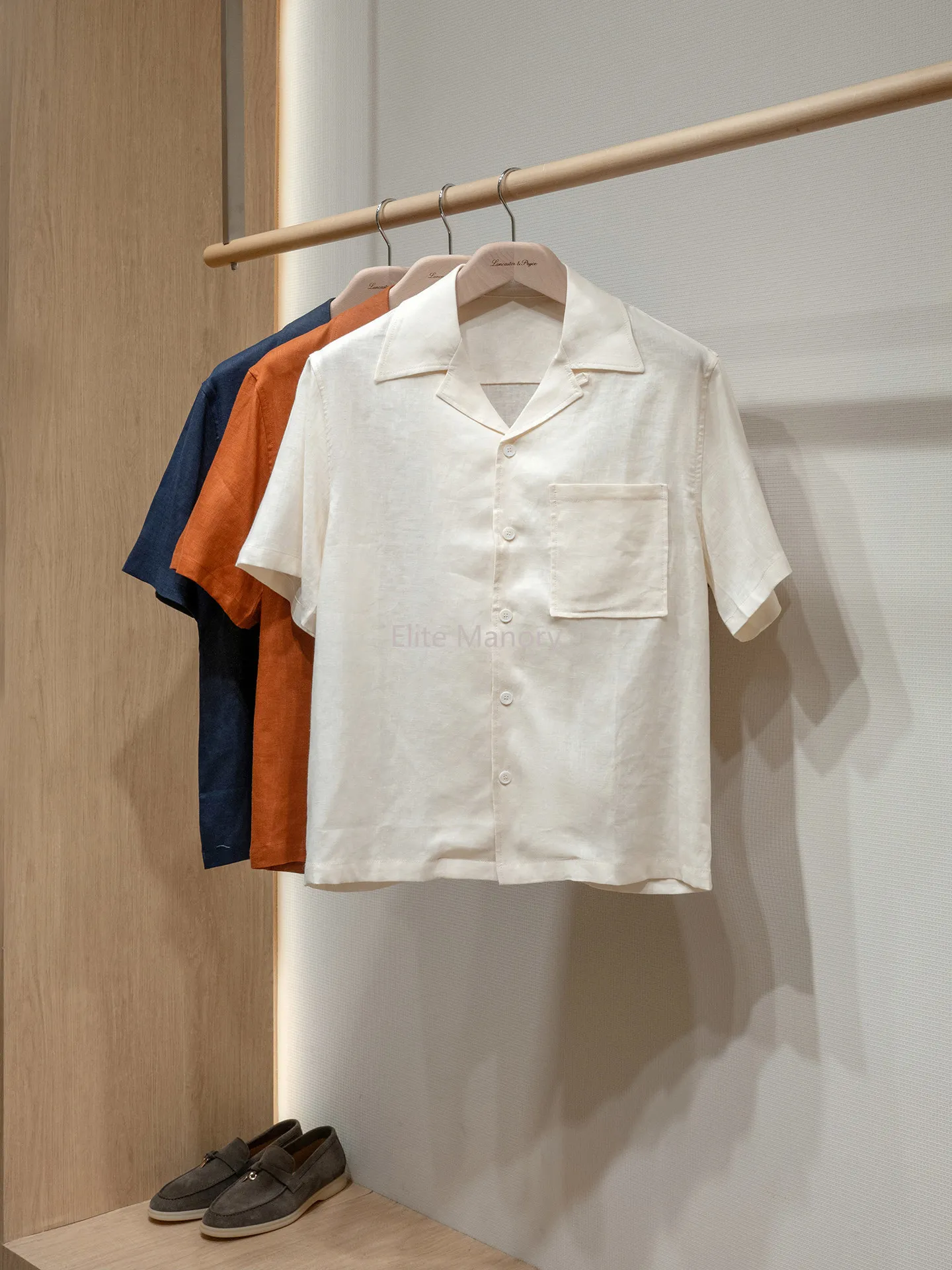 

100% rain and dew linen, classic Cuban collar summer men's old money casual short-sleeved shirt