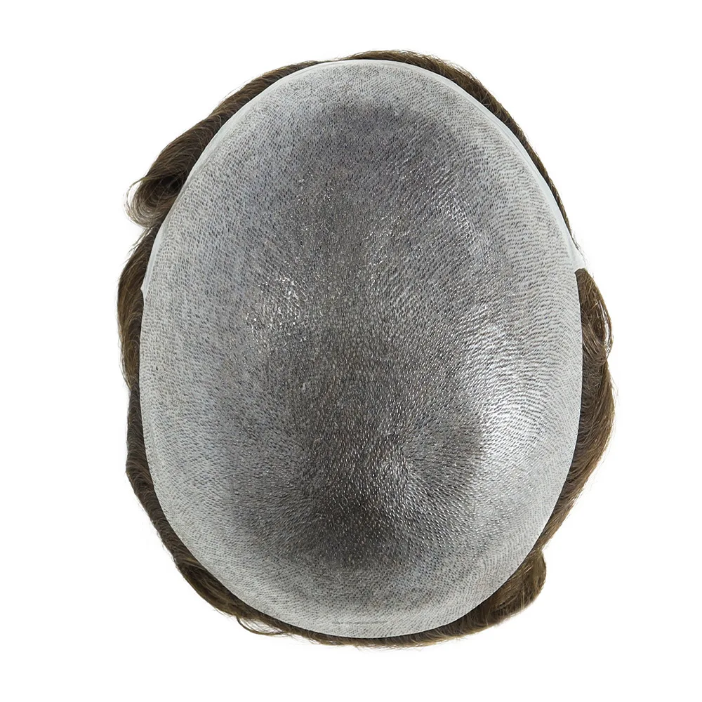 ذكر الشعر الاصطناعي 0.06-0.08 مللي متر الجلد الشعر المستعار رجل الباروكات للرجال شعر مستعار الرجال الشعرية الاصطناعية 100% شعر الإنسان الرجال الباروكات