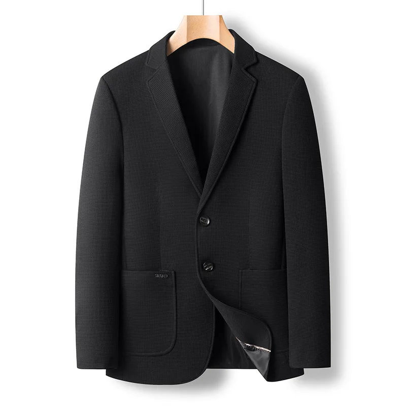 

Suits Solid Men Turn Down Collar Blazer Long Sleeve Blazers Business Coat Cardigan Outerwear Single Breasted Spliced Pockets
