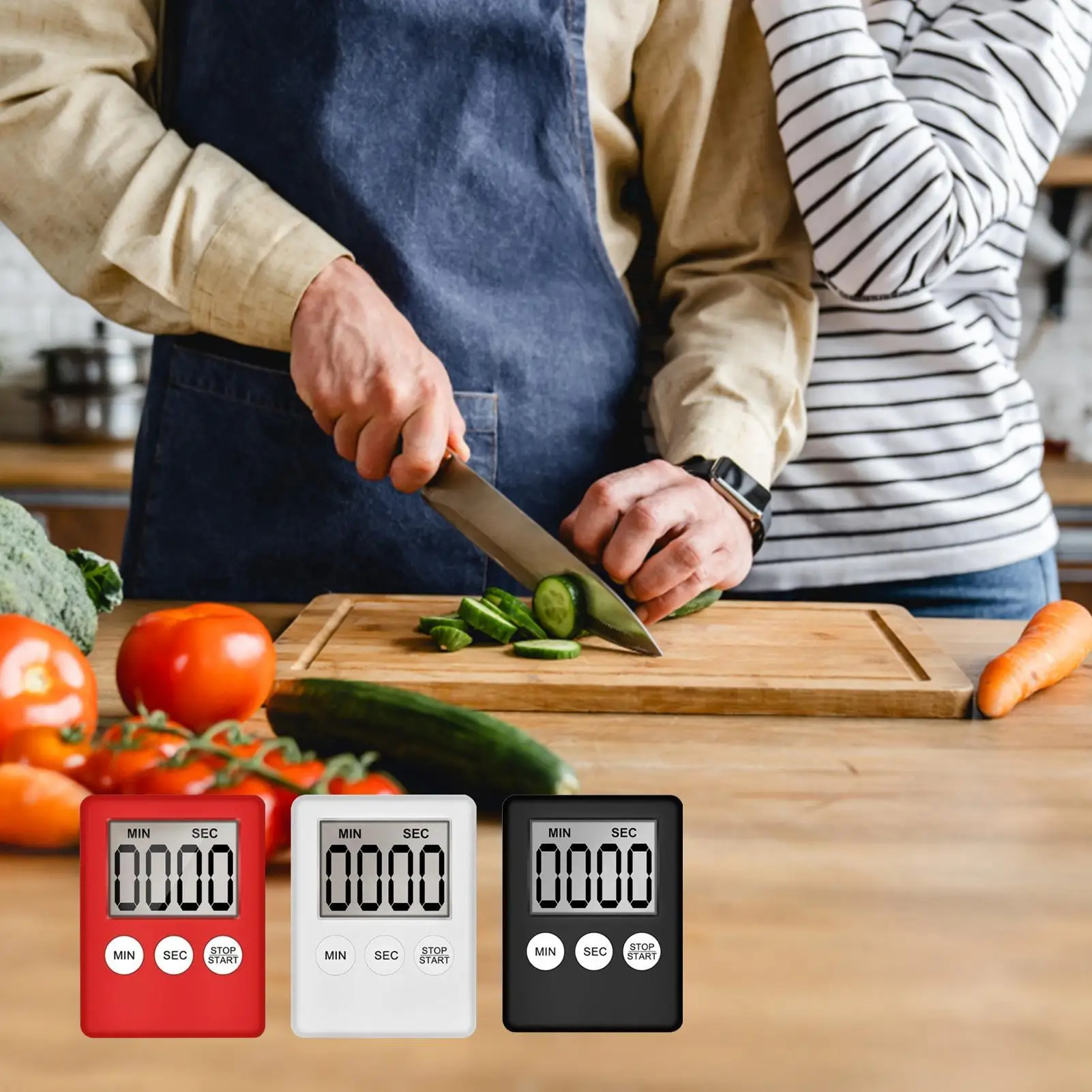 1pc Magnetic Kitchen Timer Digital Cooking Baking LED Display Count Down Up Alarm Countdown Alarm Magnet Clock Kitchen Supplies