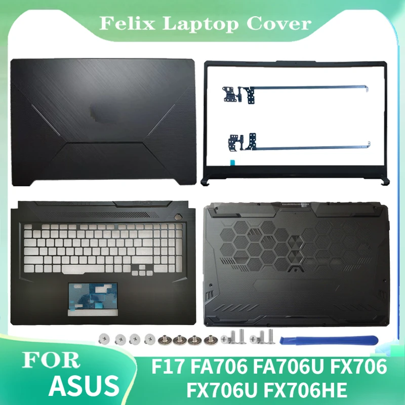 NEW For ASUS F17 FA706 FA706U FX706 FX706U FX706HE HM LI Laptops Case LCD Back Cover/Front Bezel/Palmrest/Bottom Cas Hinge