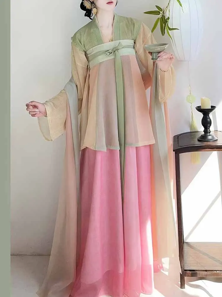 

Hanfu Dress Women Ancient Chinese Hanfu Sets Female Fairy Cosplay Costume Tang Dynasty Pink Green Hanfu Party Outfit For Women