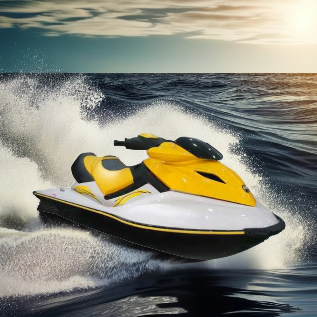 Factory Direct Sale Cheap 1000 CC Motor Boat Jet Ski Unisex Speed Boat for Ocean Waters Use Includes Surfboard