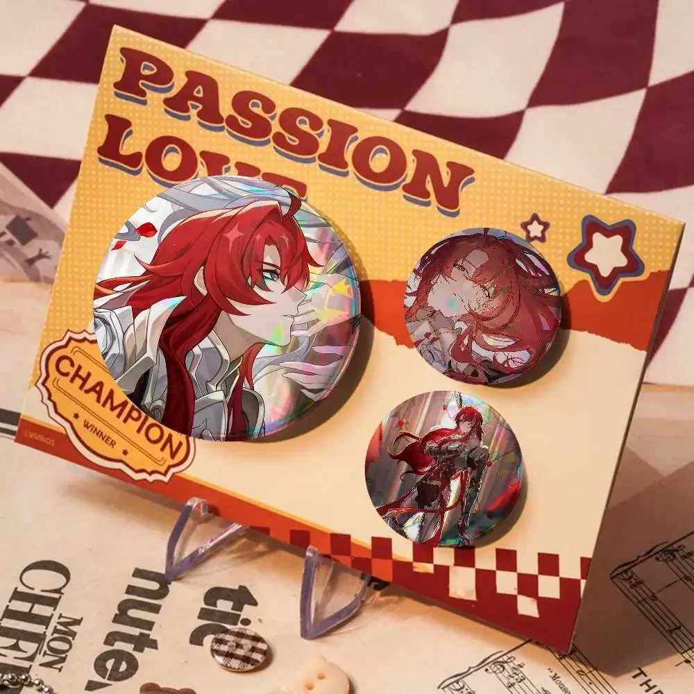 Game Honkai Star Rail Argenti For Badge Personalized Custom Laser Reflective Hologram Metal Enamel Pin Brooch Souvenir Gift