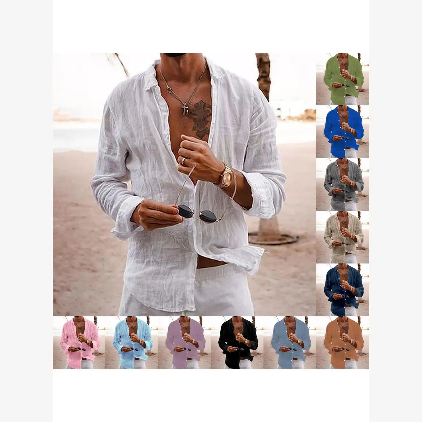 

Casual Pleated Men's irt Pure Color Lapel Folded Design Stand Fit PU Leather Inner Ne Nine Sve Length Ciwalk