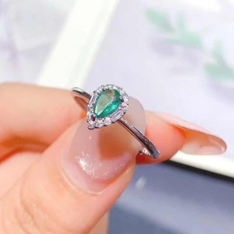 

Простое кольцо из серебра 925 пробы с драгоценным камнем, кольцо с натуральным изумрудом для помолвки, 4 мм * 6 мм, ювелирные изделия из натурального изумрудного серебра