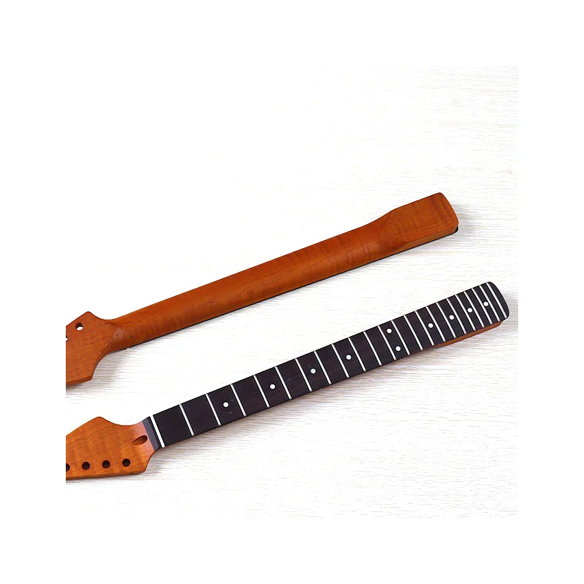 ST22 Tiger Pattern Grilled Maple Rose Wood Matte 5.6-wide Electric Guitar Neck Bull Bone Pillow Guitar Handle #105