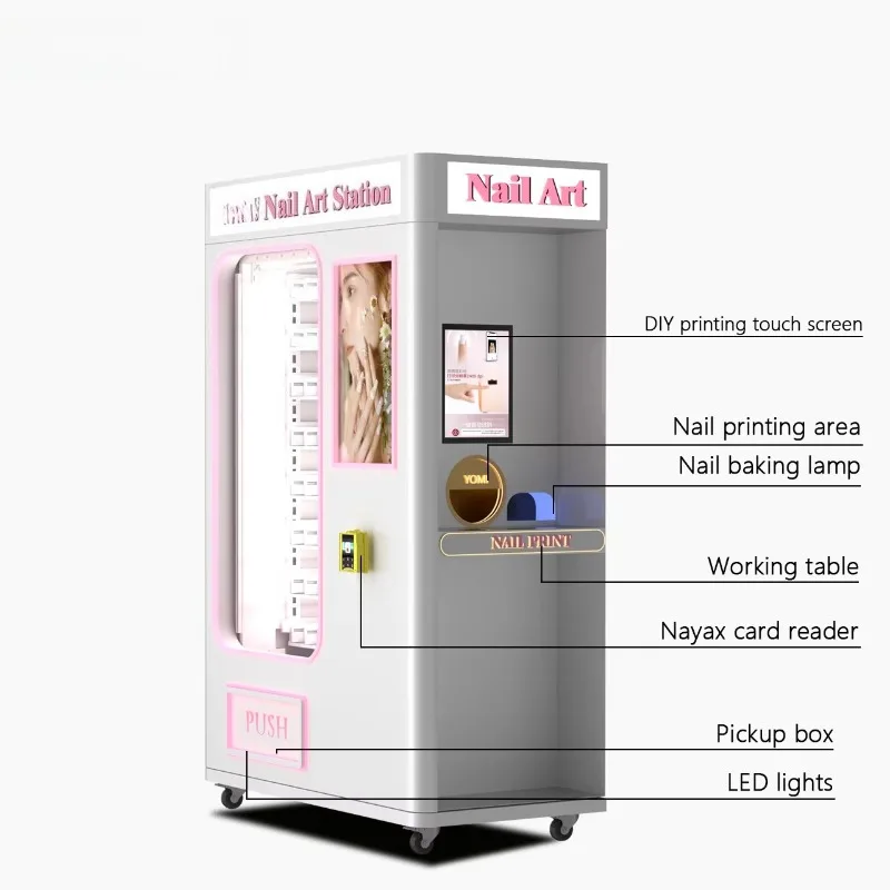 OME Commercial Portable Nail Booth Digital Nail Printing Vending Machine DIY Printing Vending Machine Shopping Mall Nail Station