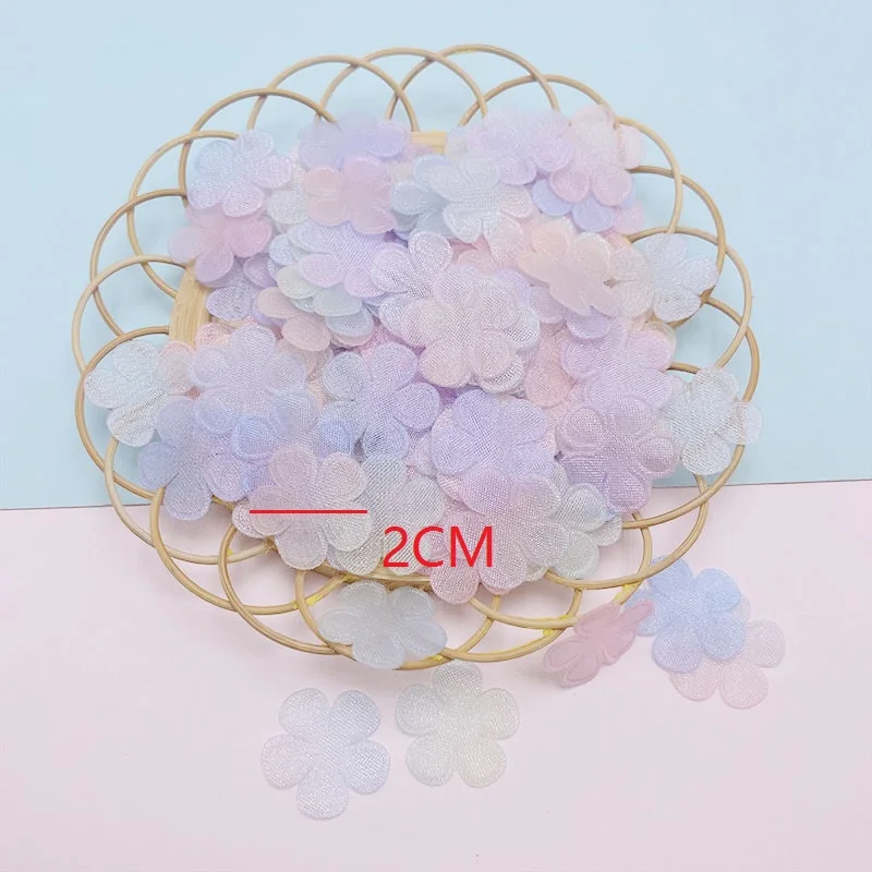 50PCS Colourful mint coloured flower ancient style material mobile phone DIY small flower jewellery hairpin hair accessories