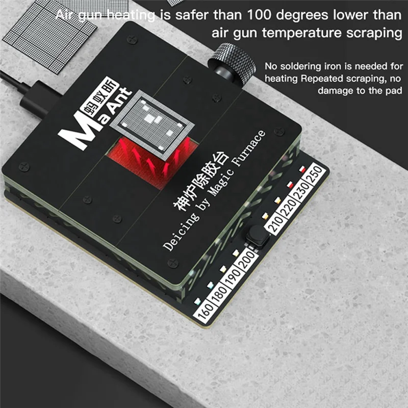 ABKI-MA ANT SL-1 محطة إزالة الصمغ السحرية مناسبة للهاتف المحمول IC وحدة المعالجة المركزية إصلاح التدفئة إزالة الصمغ صيانة شاملة T