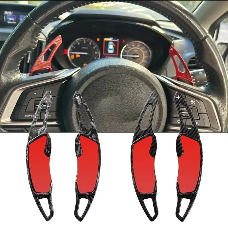 Carbon Fiber Print Shift Paddles Steering Wheel Shifter Extended For Subaru Forester Outback XV BRZ WRX Impreza Crosstrek Legacy