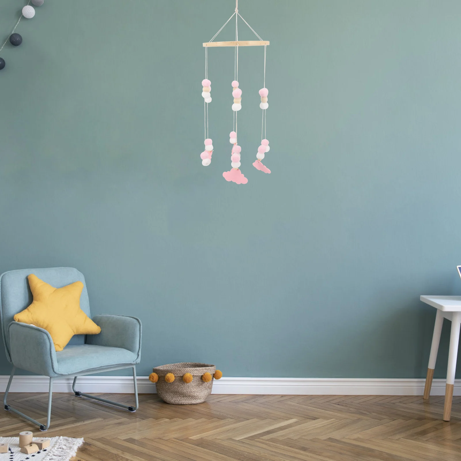 Wooden Beads Star Elephant Baby Crib Mobile Wind Chime Nursery Hanging Decor Crib Bed Bell For Kids Room Comfort Pendant