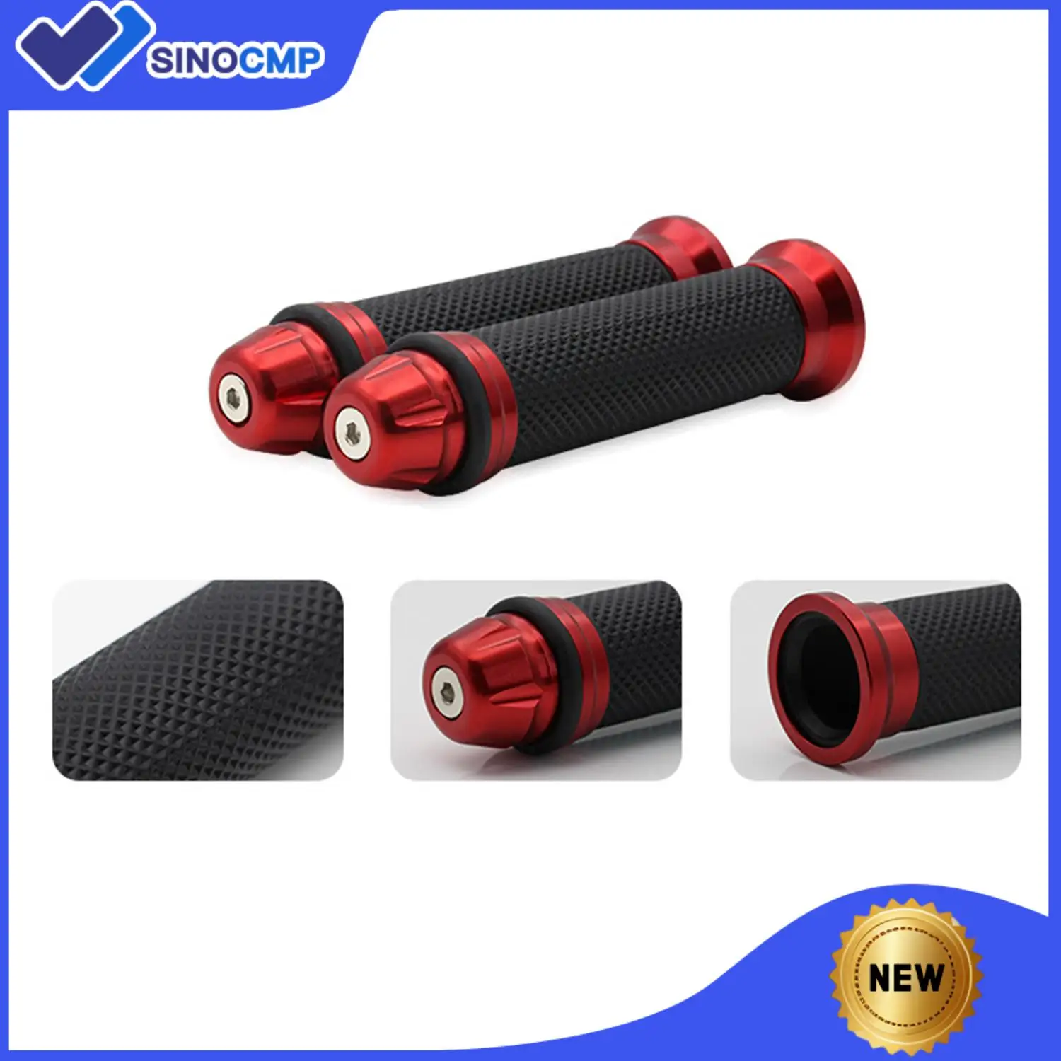 

1 Pair Motorcycle Handlebar Grips For Motorcycle ATV Red Brand CNC Aluminum Rubber Gel Hand Grips Package Motorcycle Handlebar