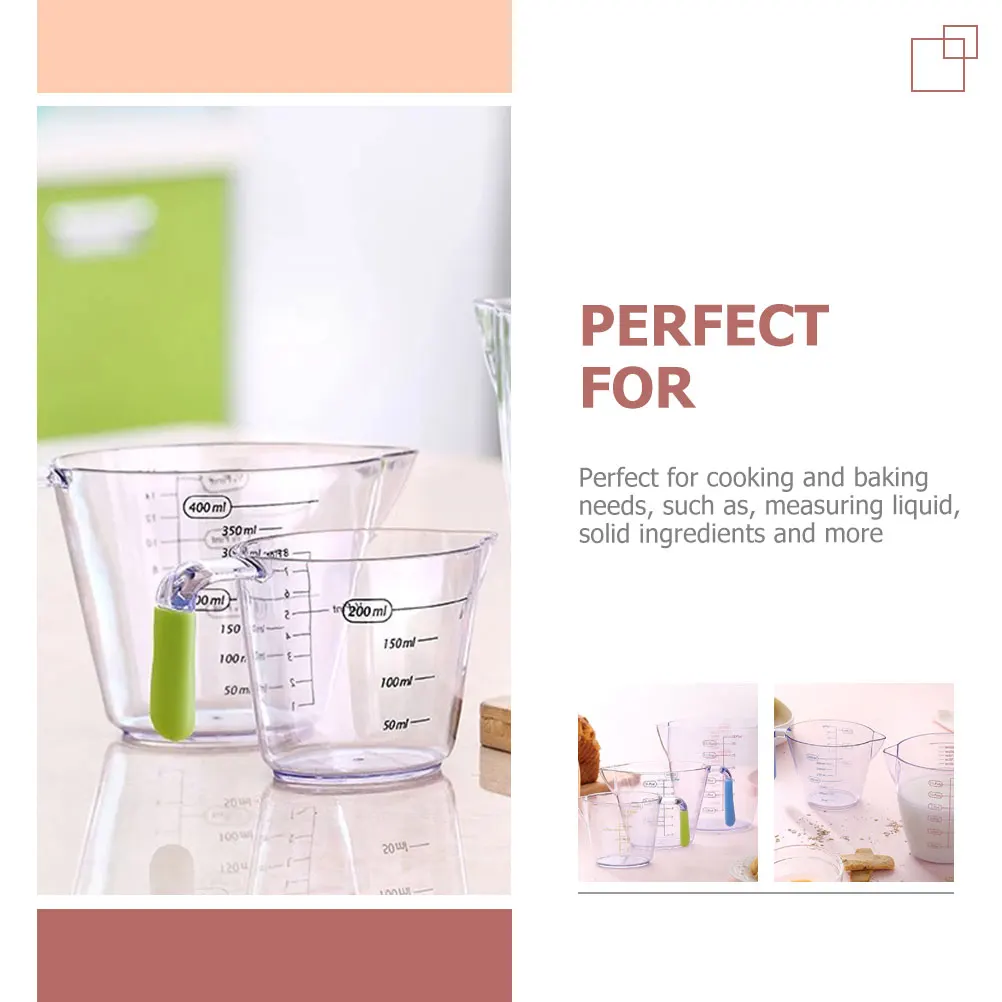 

3pcs Baking Measuring Cups Transparent With Handle Kitchen Utensils Home Coffee Milk Tea Epoxy Resin Household