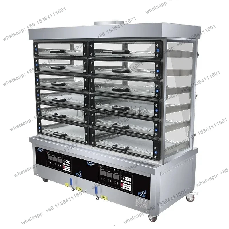 

Commercial Bun Steamer cassetto in vetro Steaming Exhibition isolamento forno a vapore forno a vapore multifunzionale