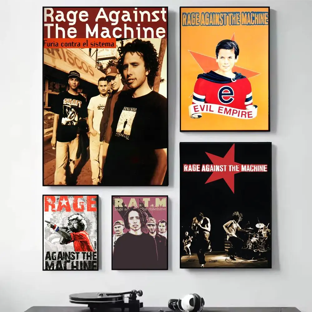 R-Rage Against The Machine Painting Calligraphy Self Adhesive Wall Art Waterproof Print For Bedroom Hallway Home Decor