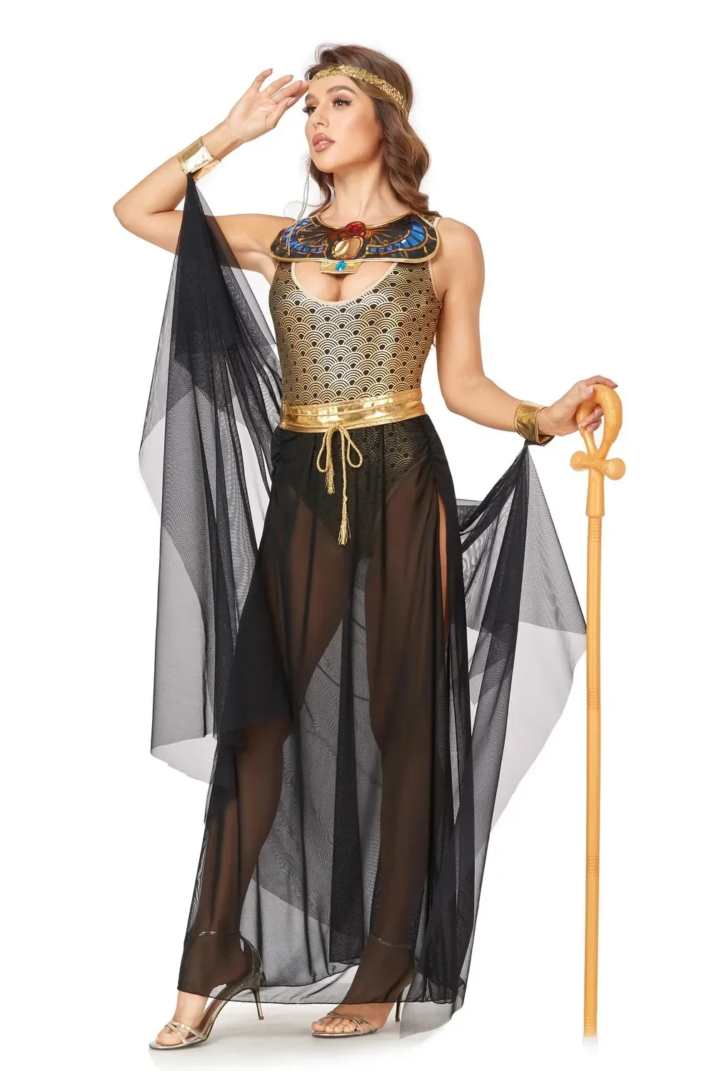 Disfraz de fiesta para adultos de la diosa egipcia Cleopatra, Cosplay de Halloween