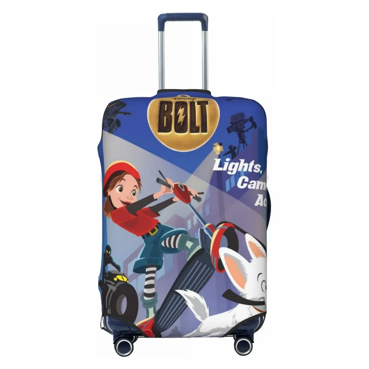 

Cartoon Bolt Movies Suitcase Cover Dust Proof German Shepherd Luggage Covers Protector for 18-32 inch
