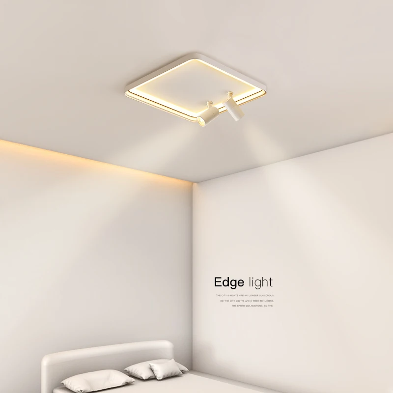 Imagem -04 - Lustre Led Quadrado Moderno com Holofotes Luzes de Teto para Sala e Quarto Luminária para Decoração Doméstica Branco e Preto ac 85220v