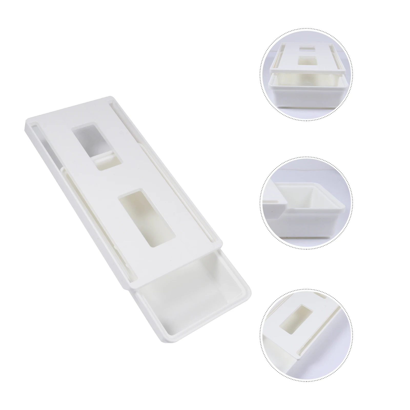 

Self Adhesive Drawer Stationery ganizer Hidden Under Desk Pencil Case Storage Container Office School Supplies ABS PP Material