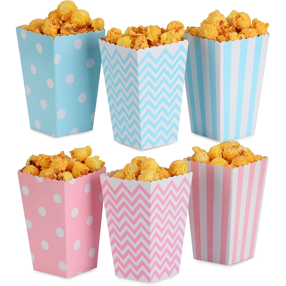 12 pezzi in oro rosa rosa carta rigida mini scatole per popcorn per feste pop mais caramelle Sanck