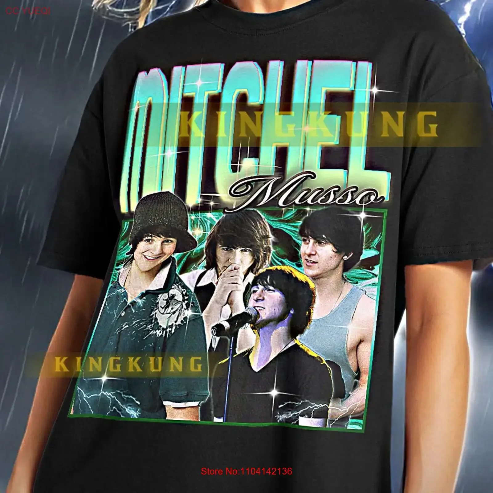 Camiseta MITCHEL MUSSO Estilo Bootleg Vintage Retro Años 90 Oliver Oken Jeremy Johnson, Lavada, Elástica, a la Moda