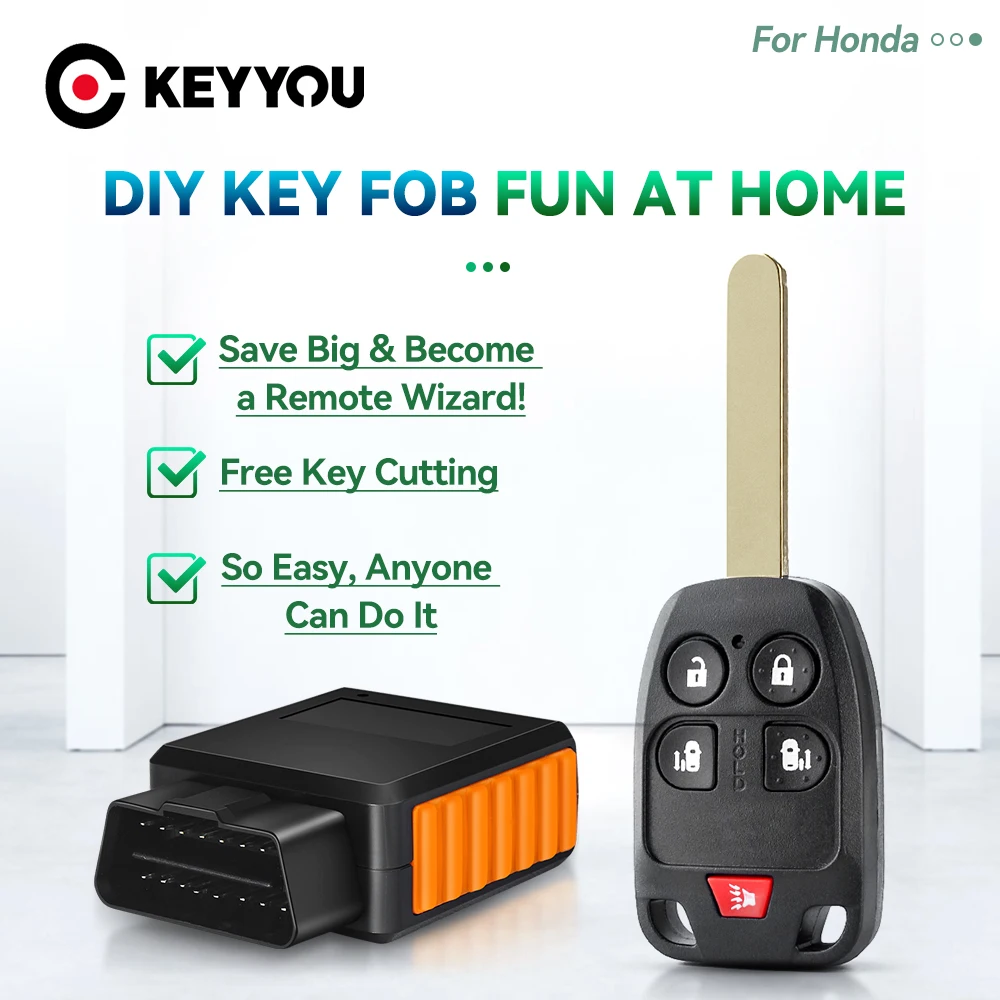 KEYYOU Program DIY OBD Remote Car Key 313.8Mhz For Honda Odyssey 2011 2012 2013 N5F-A04TAA Fob 4+1 5+1 Buttons