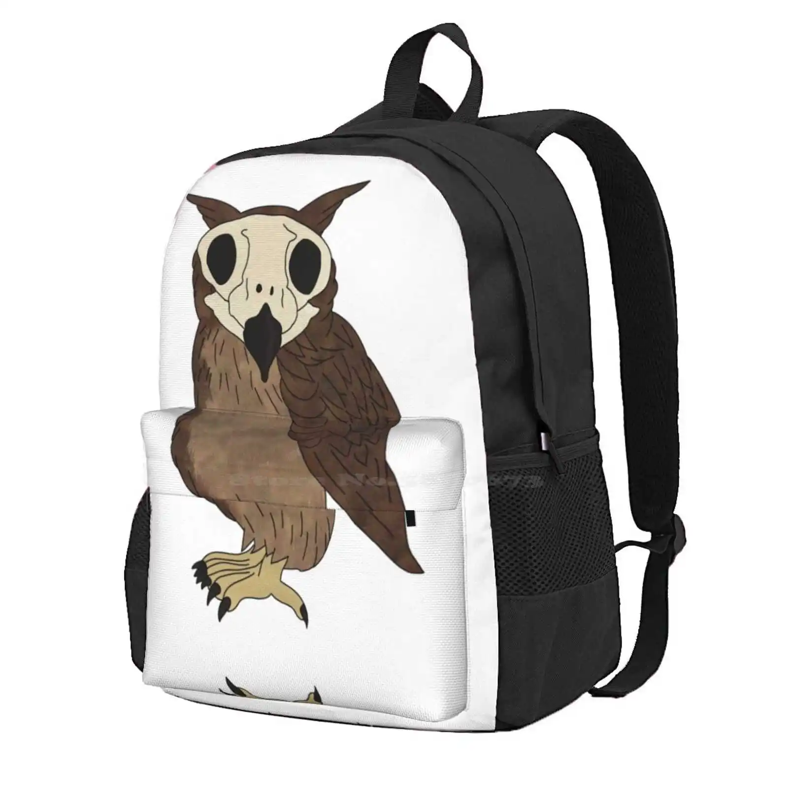 Owl Skull Hot Sale Schoolbag Backpack Fashion Bags Skull Animal Spooky Bird Owl Bear Man Halloween Creepy Skeleton