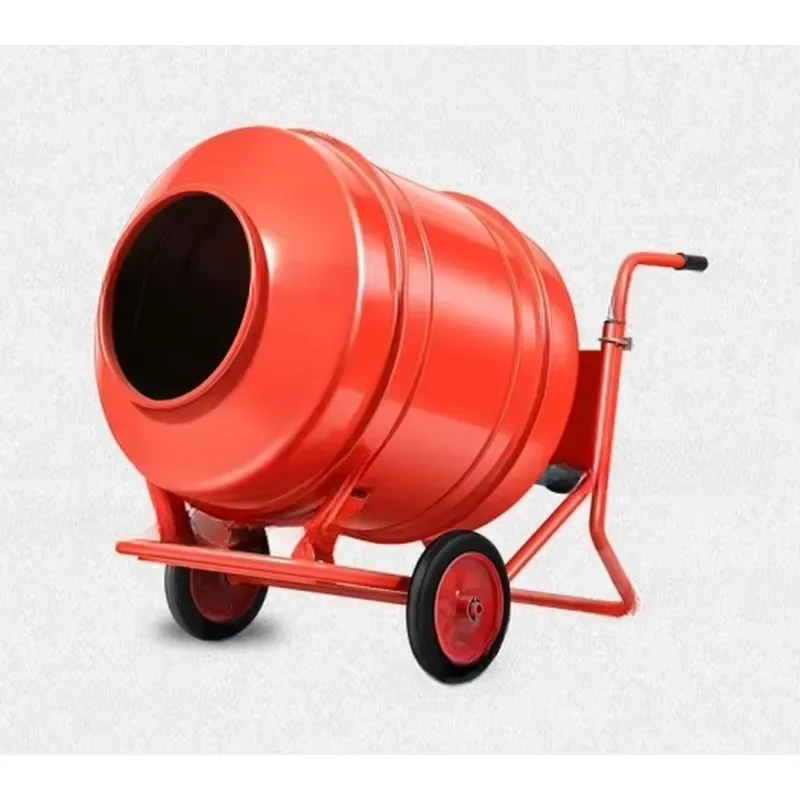 Compact Wheeled Portable Cement Mixer Hand Push Type Durable Thickened Barrel Small Concrete Mixing Machine