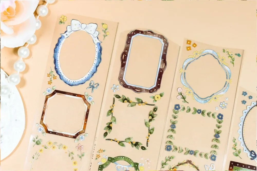 مجلة الزخرفية إطارات بسيطة الذهب الليزر لامعة اشي PET الشريط #3