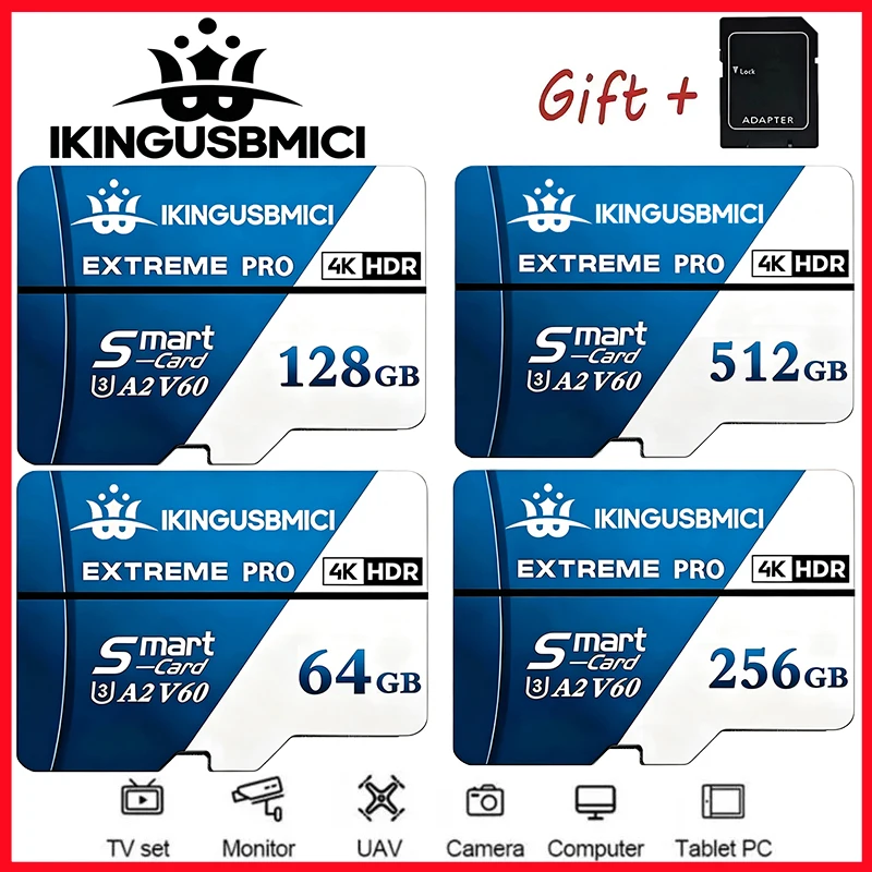 Memory Card 256GB 512GB High Speed Cartao De Memoria 128GB Support 4K V60 Micro TF Card For Phone Camera Surveillance Device