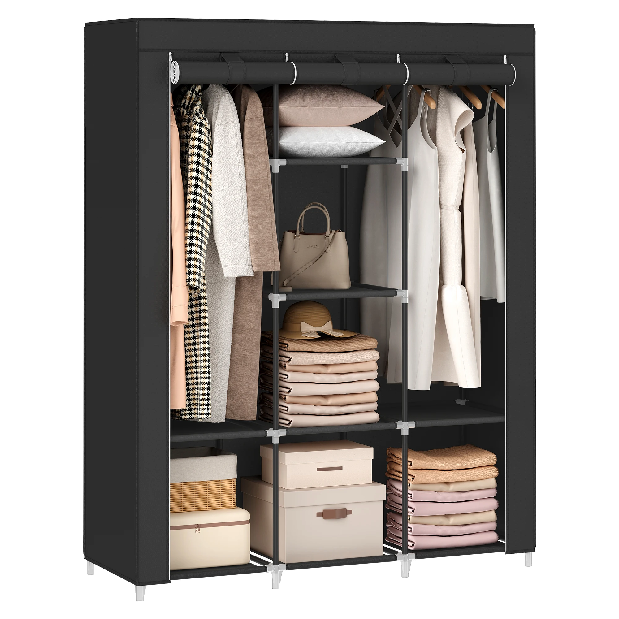 Non-woven closet fabric portable wardrobe organizer easy to assemble simple modern wardrobe