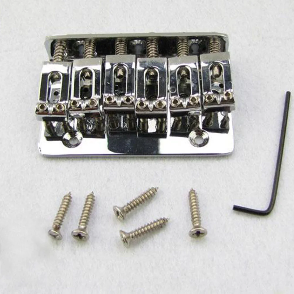 

1pcs Electric Guitar Bridge 65Mm Steel Hardtail Saddle Plate Top-Loading Adjustable Guitar Parts Accessories Black