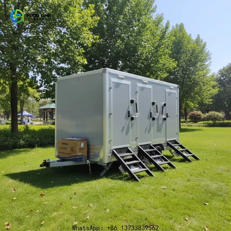 Customized Portable Toilet Trailer Mobile Toilets With Septic Tank For Elderly Use