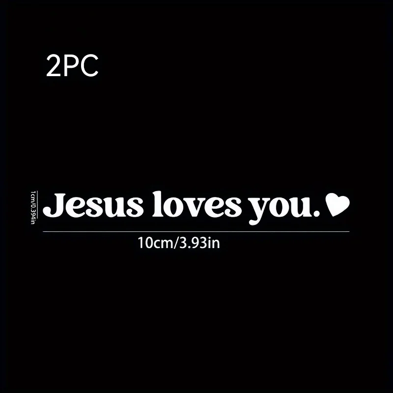 Jesus Loves You Sticker Religious Vinyl Decal Safe Driving Reminder Car Mirror Motorcycle Waterproof Decor