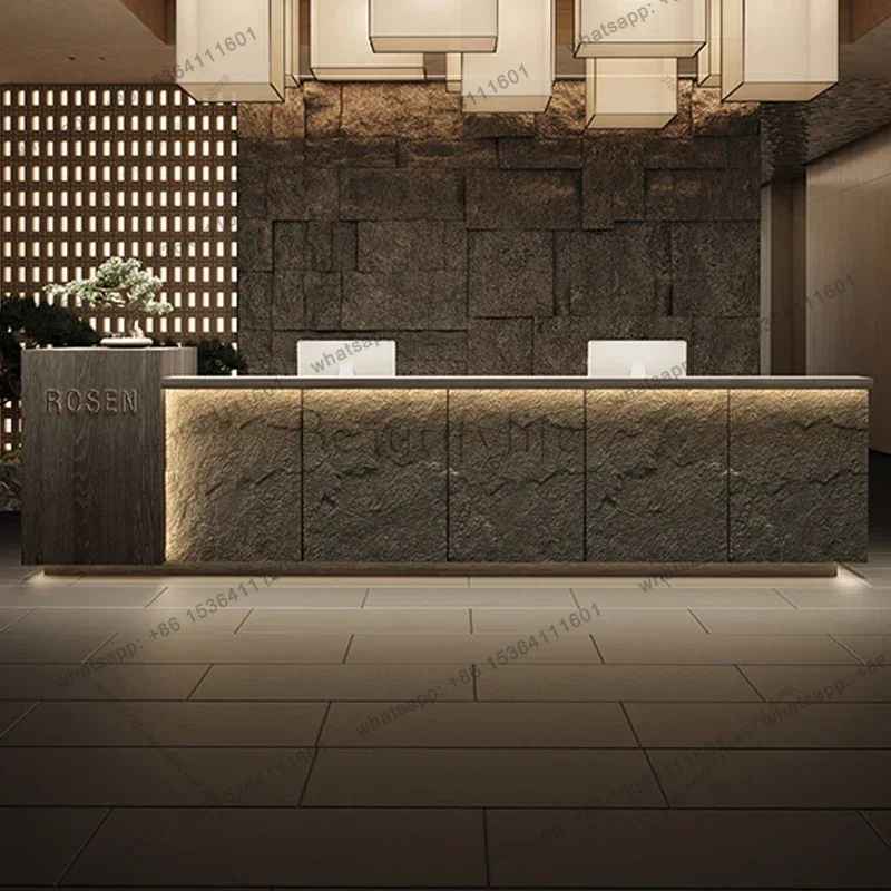 Factory Direct Sales Italian Style Simplicity Reception Desks High-end Designer Hotel Reception Desk Clothing Store Office Furni