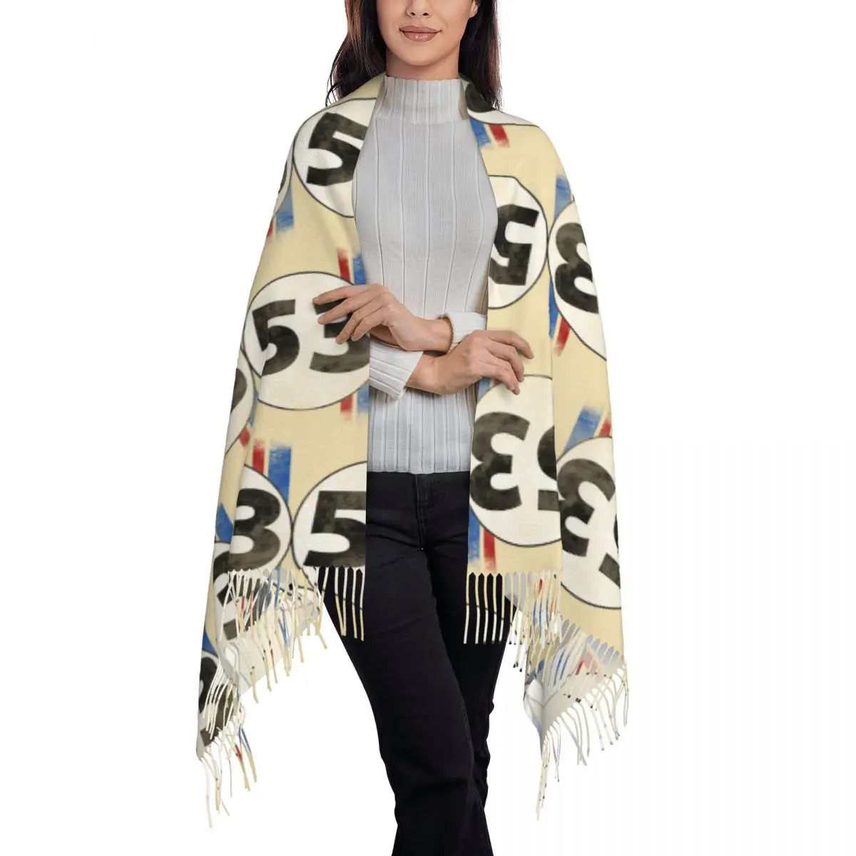 Herbie Number 53 Scarf Tassel Scarves Women Soft Warm Shawls and Wraps Large Fall Winter Shawl Wrap