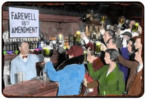 Запрещение Farwell к 18-й подписке жестяной знак 8x12 полностью металлический Запрещение Farwell к 18-й подписке жестяной знак 8x12 полностью металлический