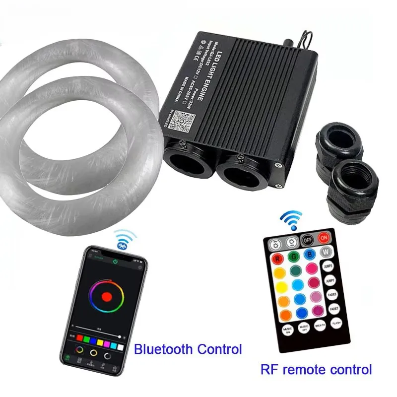 Bluetooth APP Control Double Head 32W RGBW LED Light Engine Musical Sound Control LED Fiber Optic Light Kits For Starry sky
