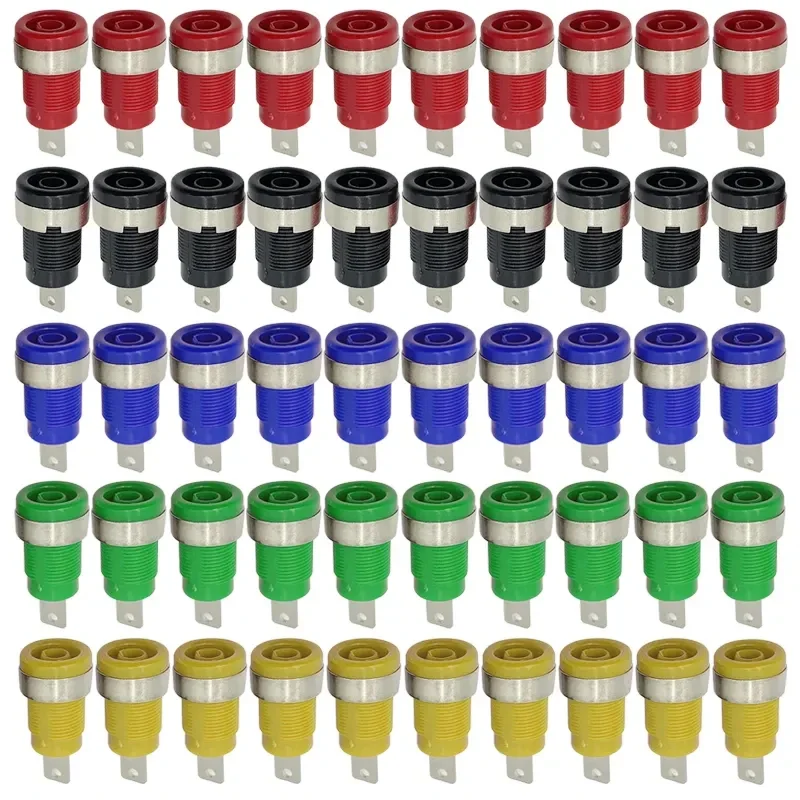 40PCS 4MM Banana Socket 600V/32A High Current Instrument Binding Post Insulated Panel Socket Opening 12MM