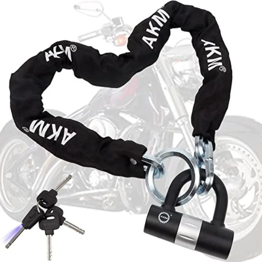 

Heavy Duty 120cm Bicycle Chain Lock 12mm Thick Anti-Theft Security Lock with 4 Keys for Bike Moped Scooter Motorcycle in Black
