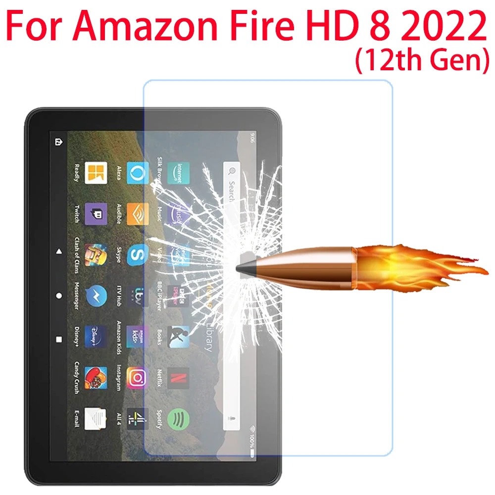 Szkło hartowane 9H na ekran do Amazon Fire HD 8 2022 8.0 cali 12. generacji, folia ochronna z hartowanego szkła.