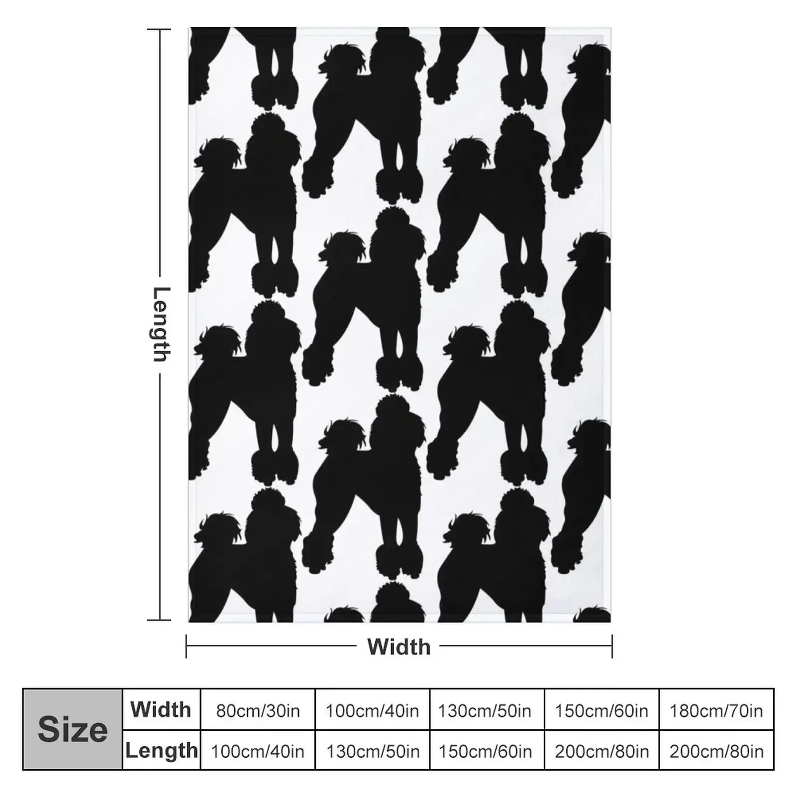 Black Poodle Throw Blanket couch cozy soft plush fuzzy picnic outdoor blanket