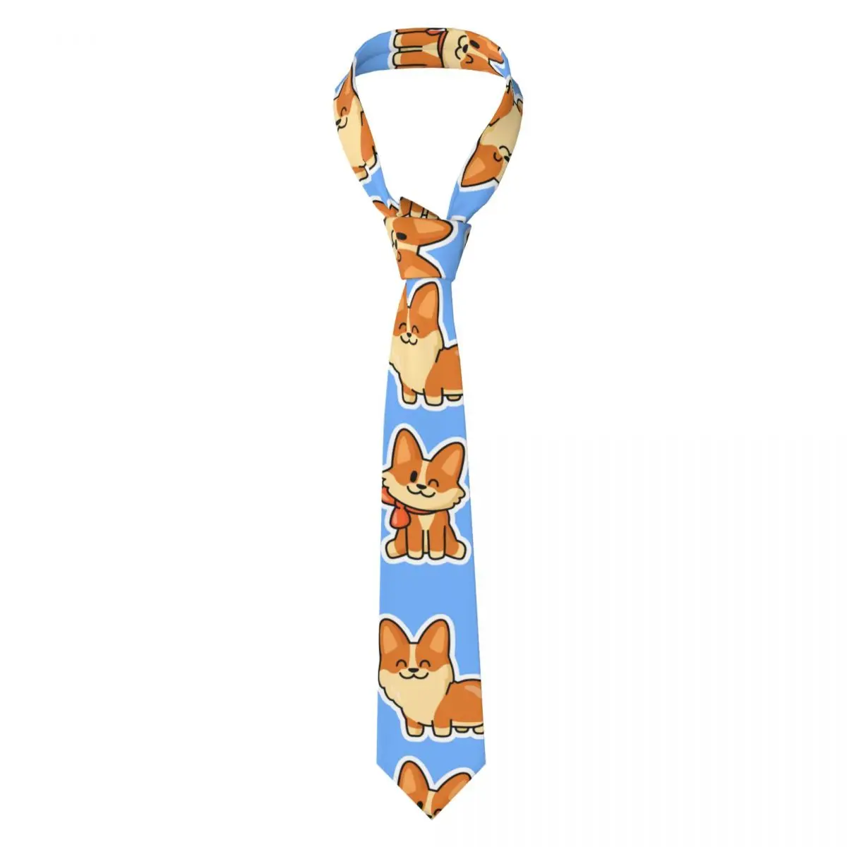 Cute Corgi Puppy Neckties Fashion Neck Ties for Men Accessories Gravatas Gift