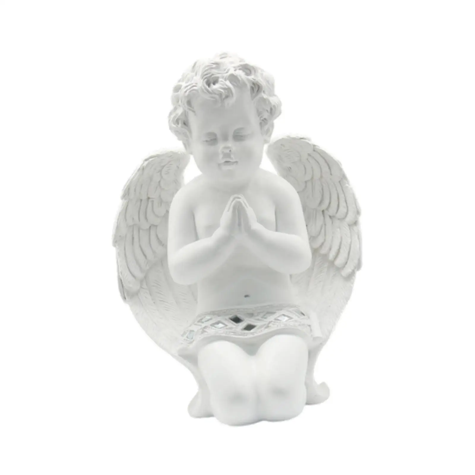 Resin Angel Statue Kneeling Praying Cherub Memorial Figurine Home Decoration Sculpture for Shelf Display