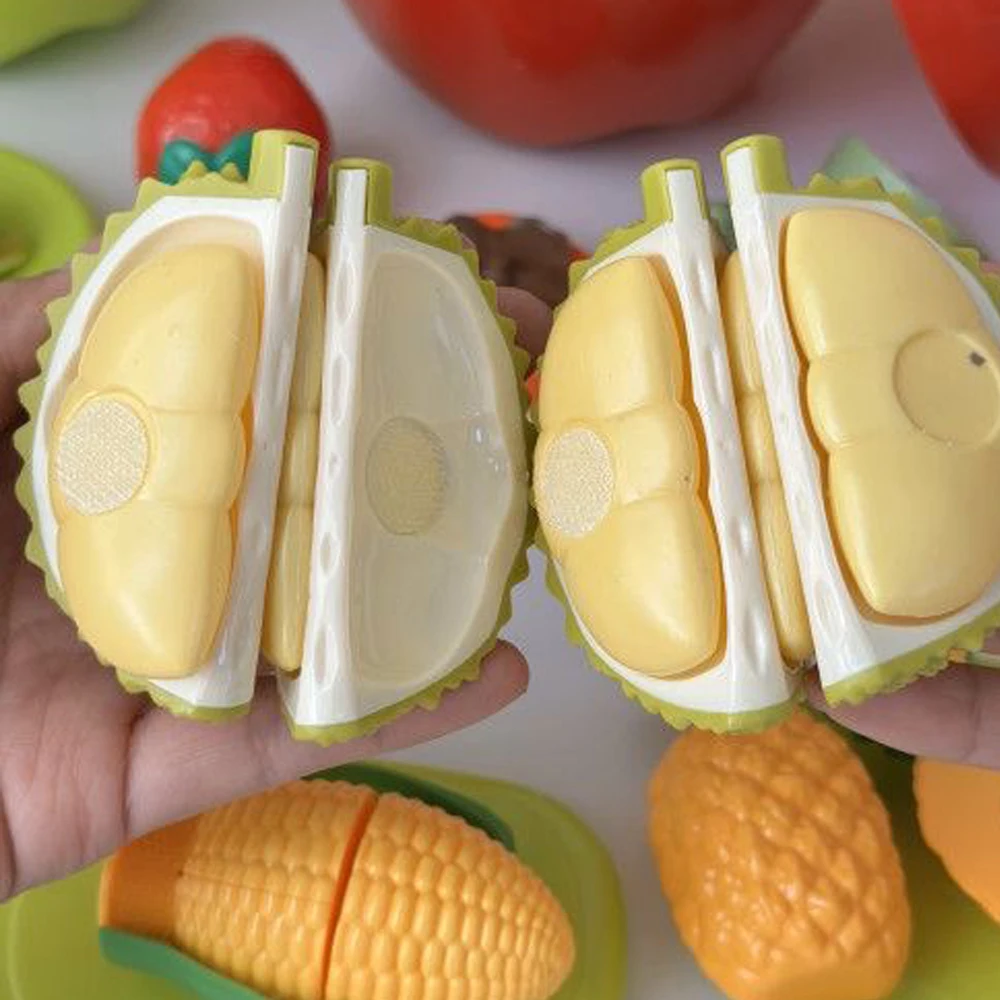 어린이 장난감 과일과 야채 자르기 세트 어린이를위한 역할 놀이 시뮬레이션 주방 장난감 몬테소리 아기 장난감 어린이 선물