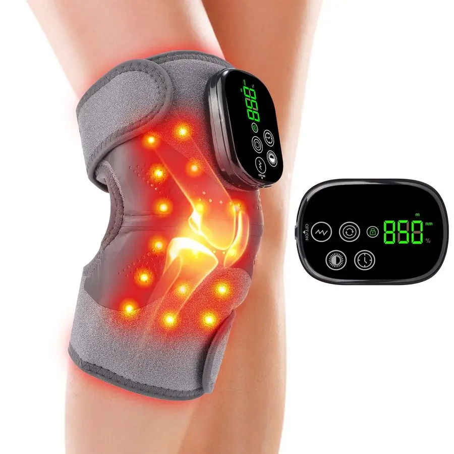 

Massager with Heat and Red Light Therapy and Vibration, 660nm amp 850nm Infrared Red Light Therapy for Pain Relief, 5000mAh Prot