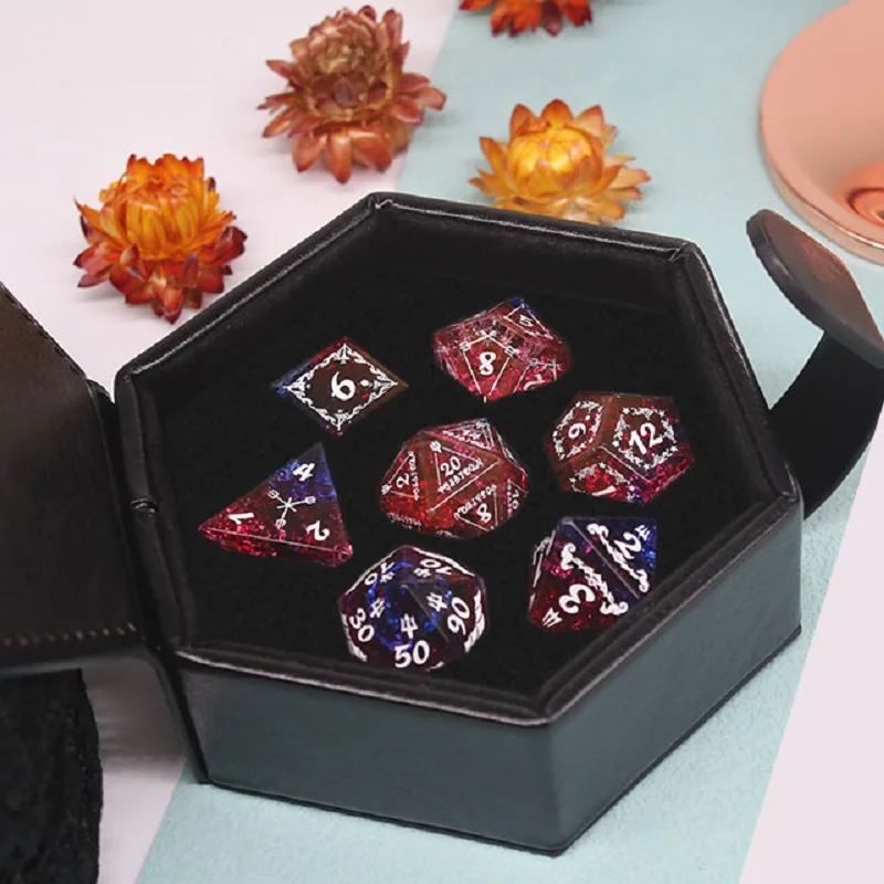 7PCS/Set Synthetic Crystal Dice Creative RPG Game Dice Board Card Game Supplies Leisure Playing Gifts Desk Entertainment Toy